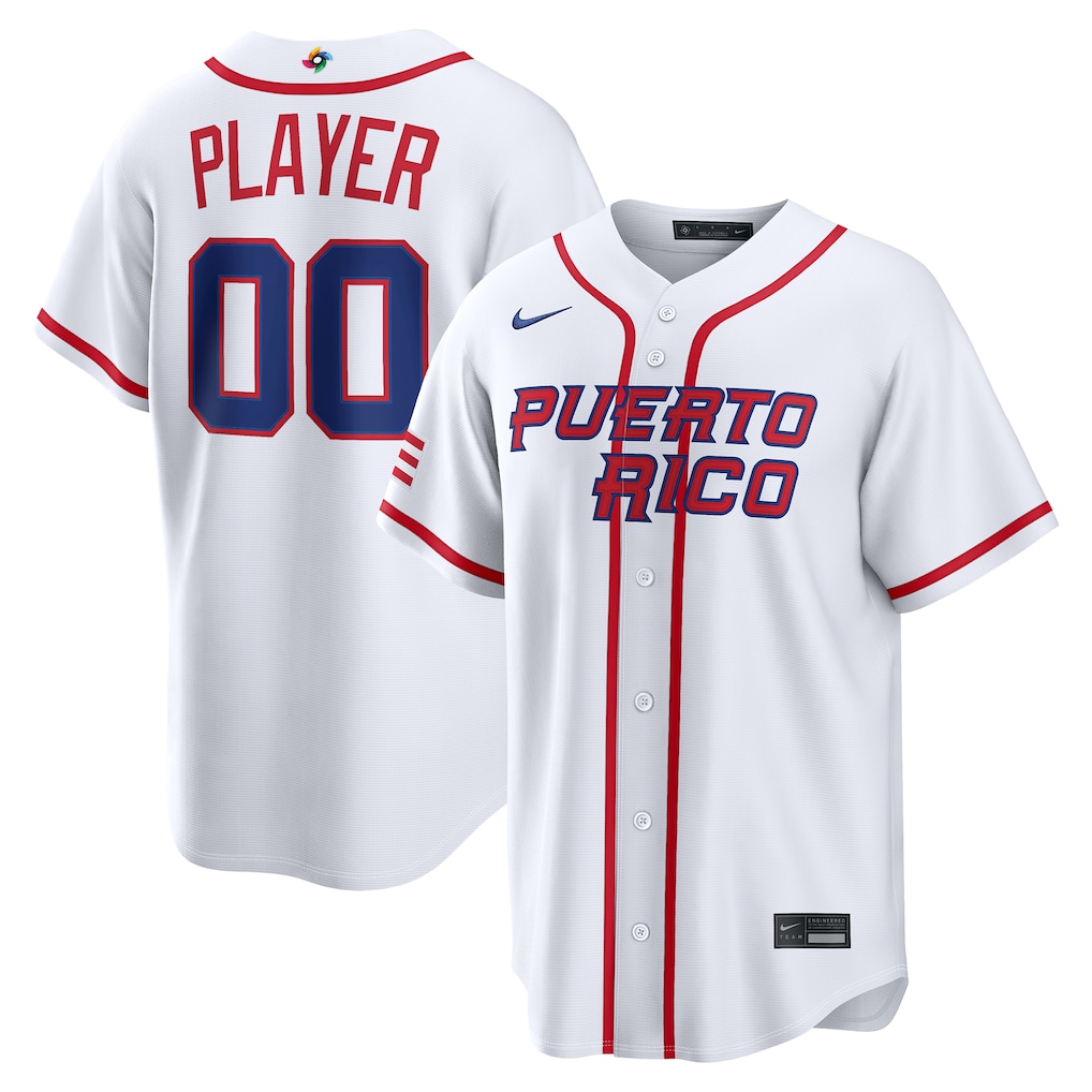 Men's Puerto Rico Baseball Nike White 2026 World Baseball Classic Home Pick-A-Player Jersey - Ujersey
