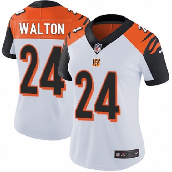 Women's Nike Cincinnati Bengals #24 Mark Walton White Vapor Untouchable Elite Player NFL Jersey - Ujersey