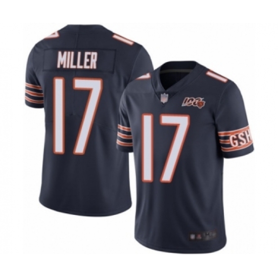 Men's Chicago Bears #17 Anthony Miller Navy Blue Team Color 100th Season Limited Football Jersey - Ujersey