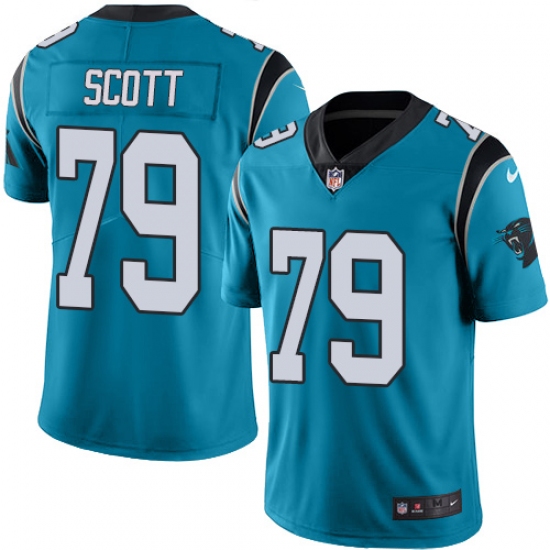Men's Nike Carolina Panthers #79 Chris Scott Blue Alternate Vapor Untouchable Limited Player NFL Jersey - Ujersey