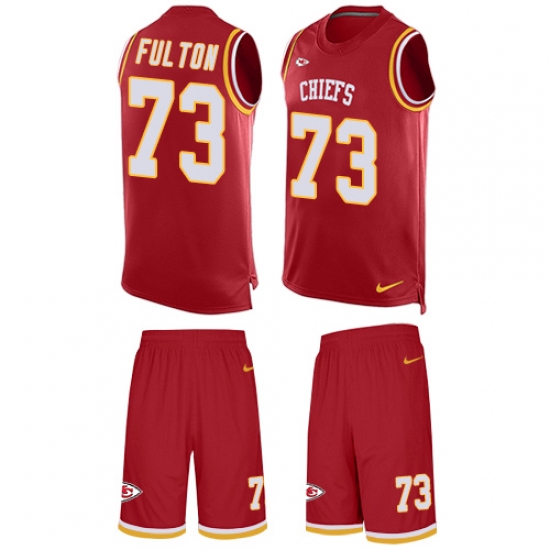 Men's Nike Kansas City Chiefs #73 Zach Fulton Limited Red Tank Top Suit NFL Jersey - Ujersey