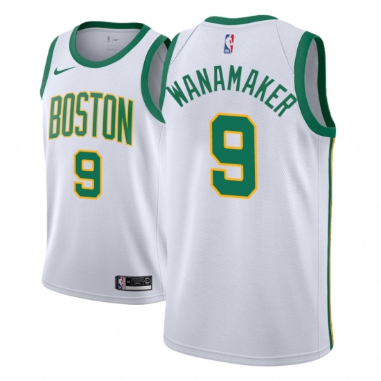 Men NBA 2018-19 Boston Celtics #9 Bradley Wanamaker City Edition White Jersey - Ujersey