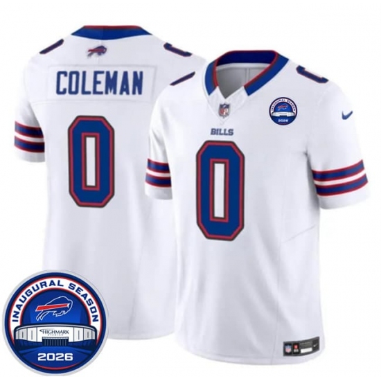 Men's Buffalo Bills #0 Keon Coleman White F.U.S.E. 2026 Inaugural Season at Highmark Stadium Football Stitched Jersey