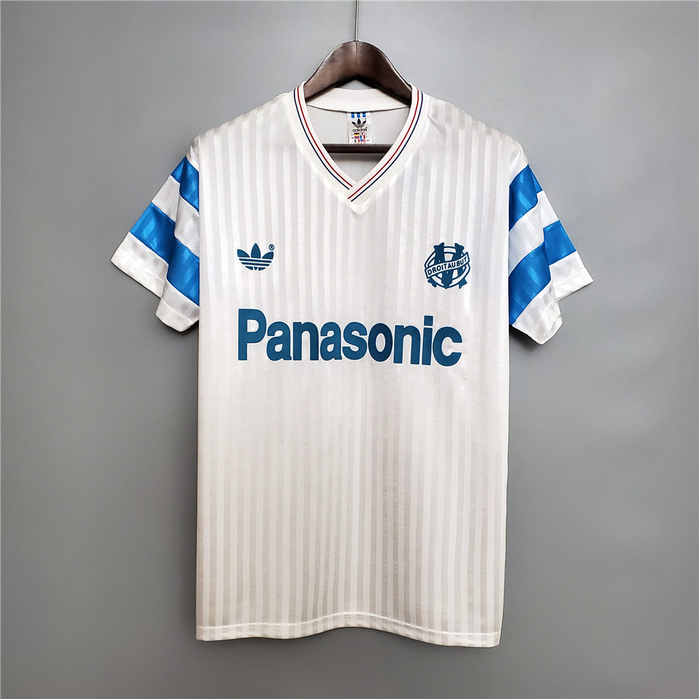 Marseille Retro Soccer Jersey Home Custom Shirt 1989-91 - ujerseystore
