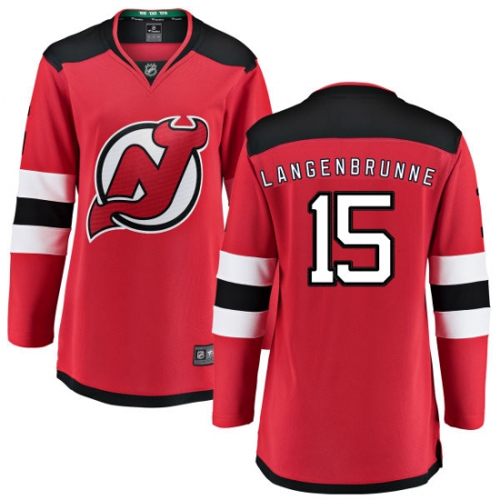 Women's New Jersey Devils #15 Jamie Langenbrunner Fanatics Branded Red Home Breakaway NHL Jersey - Ujersey
