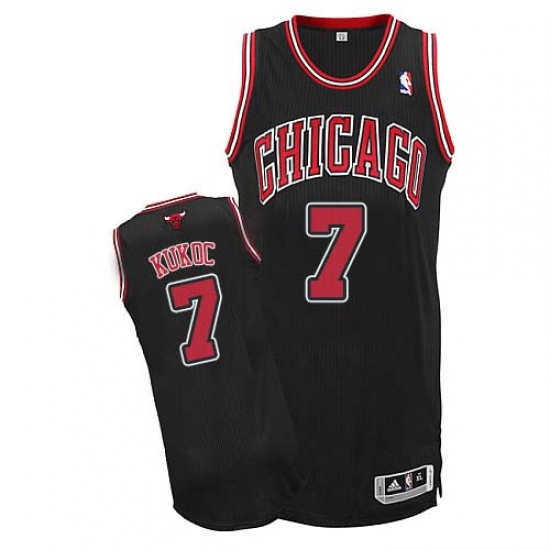 Men's Adidas Chicago Bulls #7 Tony Kukoc Authentic Black Alternate NBA Jersey - Ujersey