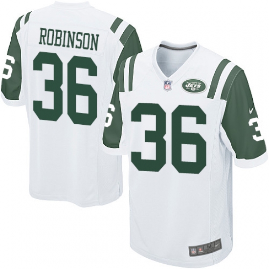 Men's Nike New York Jets #36 Rashard Robinson Game White NFL Jersey - Ujersey
