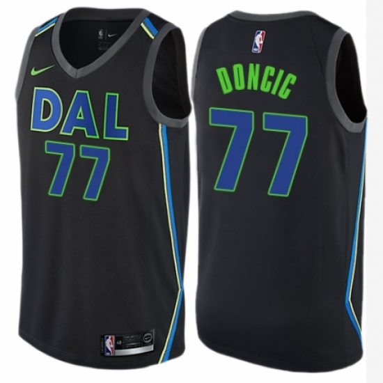 Men's Nike Dallas Mavericks #77 Luka Doncic Authentic Black NBA Jersey - City Edition - Ujersey