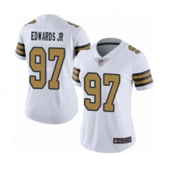 Women's New Orleans Saints #97 Mario Edwards Jr Limited White Rush Vapor Untouchable Football Jersey - Ujersey