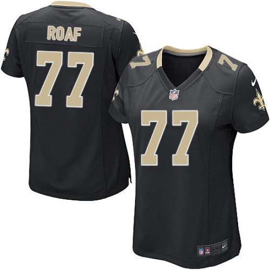 Women's Nike New Orleans Saints #77 Willie Roaf Game Black Team Color NFL Jersey - Ujersey