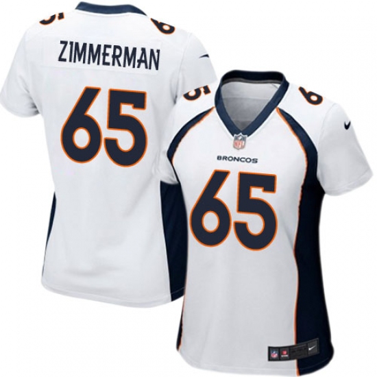 Women's Nike Denver Broncos #65 Gary Zimmerman Game White NFL Jersey - Ujersey