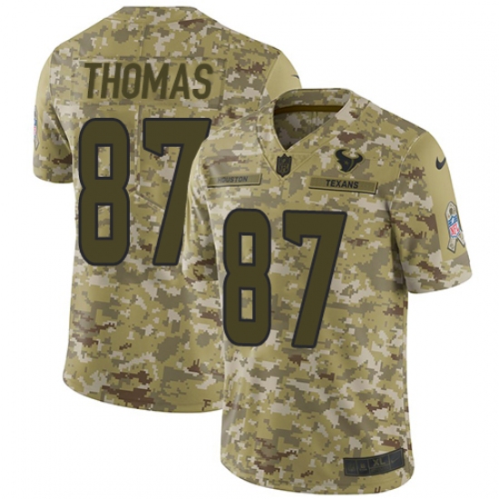 Youth Nike Houston Texans #87 Demaryius Thomas Limited Camo 2018 Salute to Service NFL Jersey - Ujersey