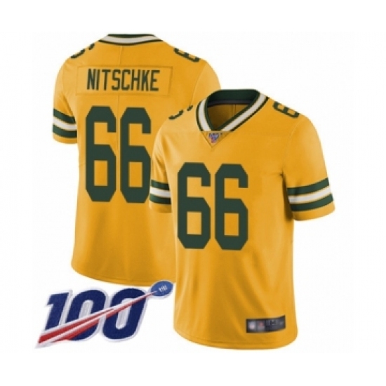 Men's Green Bay Packers #66 Ray Nitschke Limited Gold Rush Vapor Untouchable 100th Season Football Jersey - Ujersey