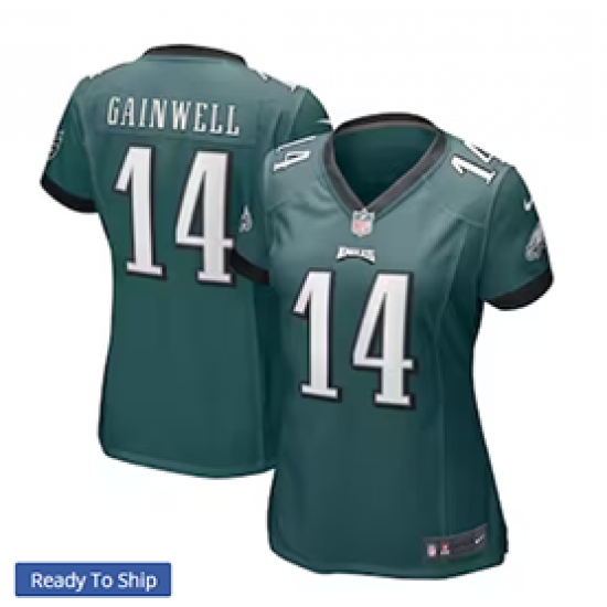 Women's Nike Philadelphia Eagles #14 Kenneth Gainwell Midnight Green Limited Jersey - Ujersey