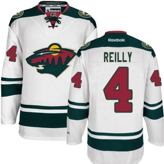 Men's Reebok Minnesota Wild #4 Mike Reilly Authentic White Away NHL Jersey - Ujersey