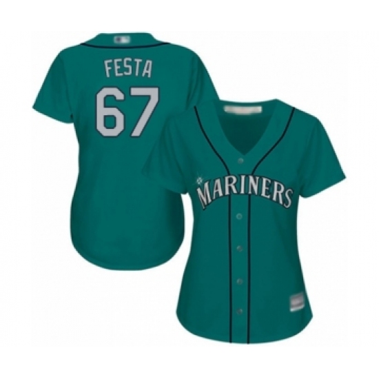 Women's Seattle Mariners #67 Matt Festa Authentic Teal Green Alternate Cool Base Baseball Player Jersey - Ujersey