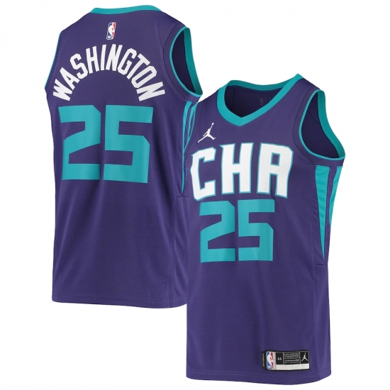 Men's Charlotte Hornets #25 PJ Washington Jr. Jordan Brand Purple 2020-21 Swingman Jersey - Ujersey