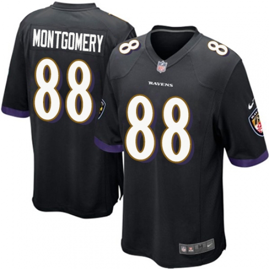 Men's Nike Baltimore Ravens #88 Ty Montgomery Game Black Alternate NFL Jersey - Ujersey