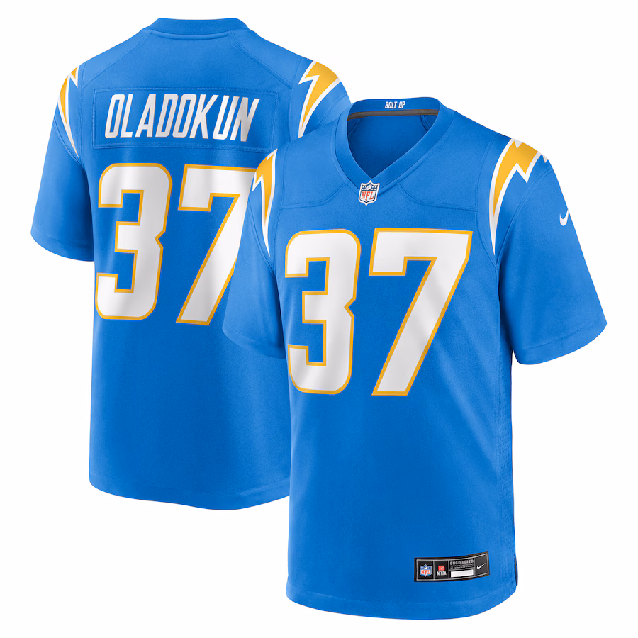 Men's Los Angeles Chargers Jordan Oladokun Nike Powder Blue Team Game Jersey - Ujersey