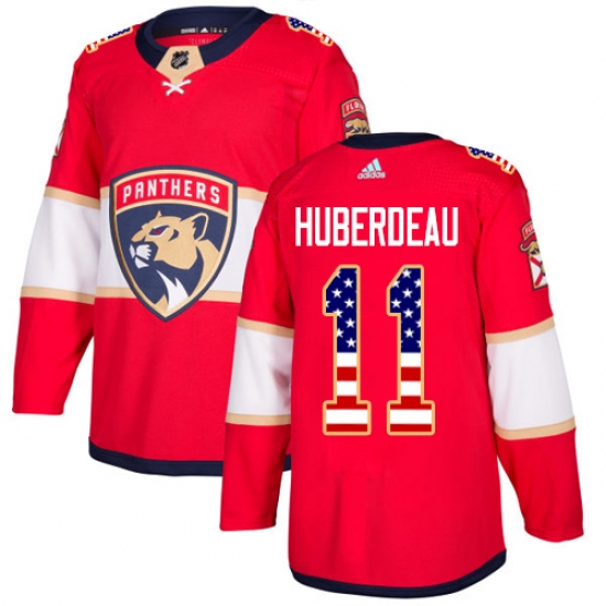 Youth Adidas Florida Panthers #11 Jonathan Huberdeau Authentic Red USA Flag Fashion NHL Jersey - Ujersey