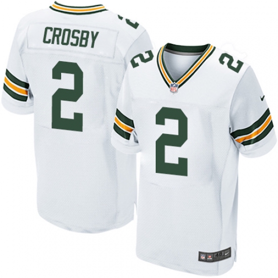 Men's Nike Green Bay Packers #2 Mason Crosby Elite White NFL Jersey - Ujersey