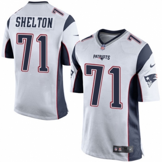 Men's Nike New England Patriots #71 Danny Shelton Game White NFL Jersey - Ujersey