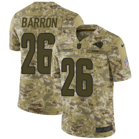 Youth Nike Los Angeles Rams #26 Mark Barron Limited Camo 2018 Salute to Service NFL Jersey - Ujersey