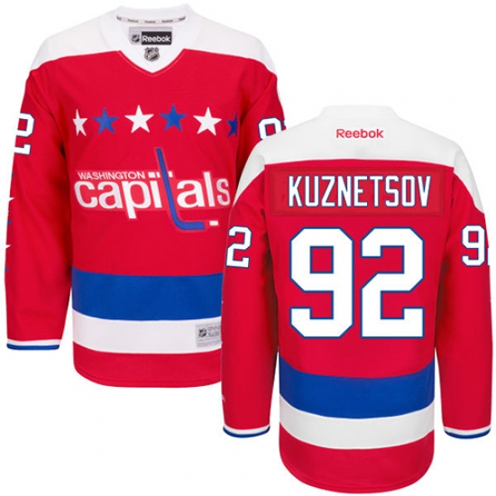 Men's Reebok Washington Capitals #92 Evgeny Kuznetsov Authentic Red Third NHL Jersey - Ujersey