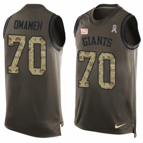 Men's Nike New York Giants #70 Patrick Omameh Limited Green Salute to Service Tank Top NFL Jersey - Ujersey
