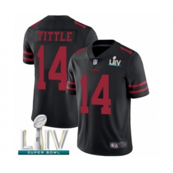 Men's San Francisco 49ers #14 Y.A. Tittle Black Alternate Vapor Untouchable Limited Player Super Bowl LIV Bound Football Jersey - Ujersey
