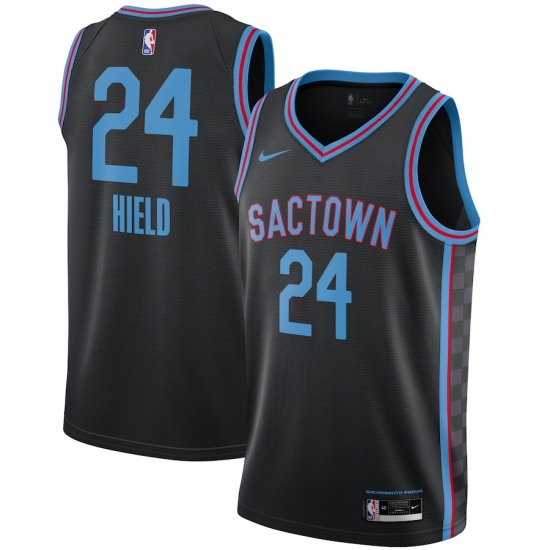 Men's Sacramento Kings #24 Buddy Hield Nike Black 2020-21 Swingman Player Jersey - Ujersey