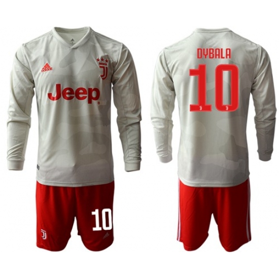 Juventus #10 Dybala Away Long Sleeves Soccer Club Jersey