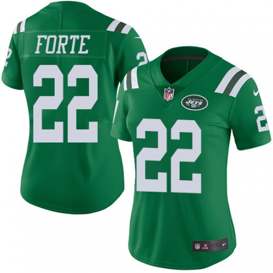 Women's Nike New York Jets #22 Matt Forte Limited Green Rush Vapor Untouchable NFL Jersey - Ujersey