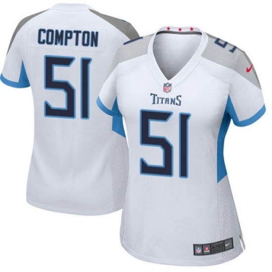 Women's Nike Tennessee Titans #51 Will Compton Game White NFL Jersey - Ujersey
