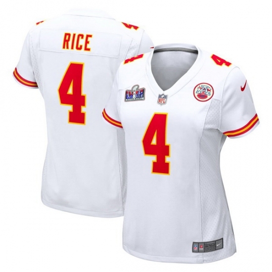 Women Kansas City Chiefs #4 Rashee Rice White 2023 F U S E Vapor Untouchable Limited Stitched 2024 Super Bowl LVIII Jersey - Ujersey
