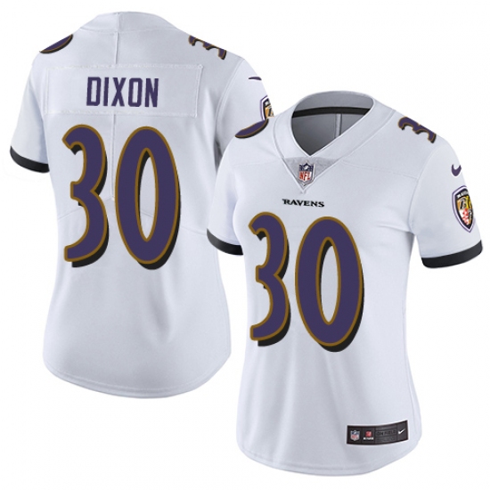 Women's Nike Baltimore Ravens #30 Kenneth Dixon White Vapor Untouchable Limited Player NFL Jersey - Ujersey