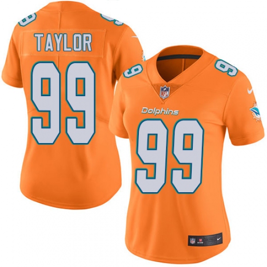 Women's Nike Miami Dolphins #99 Jason Taylor Limited Orange Rush Vapor Untouchable NFL Jersey - Ujersey