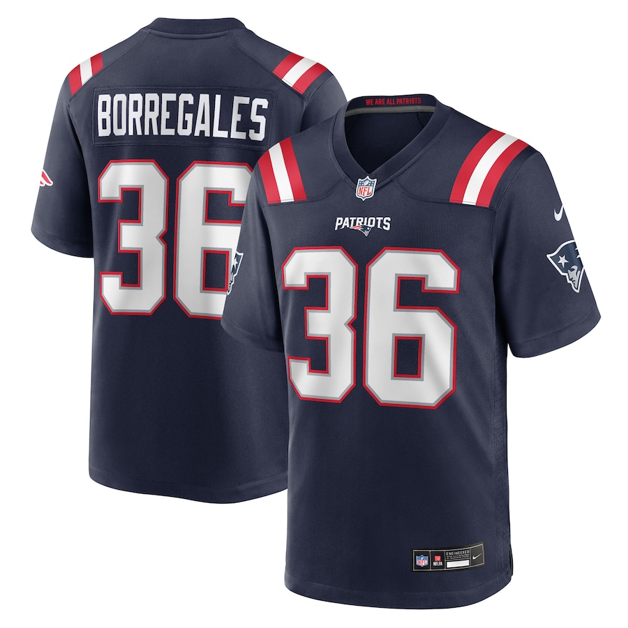 Men's New England Patriots Andres Borregales Nike Navy Team Game Jersey - Ujersey