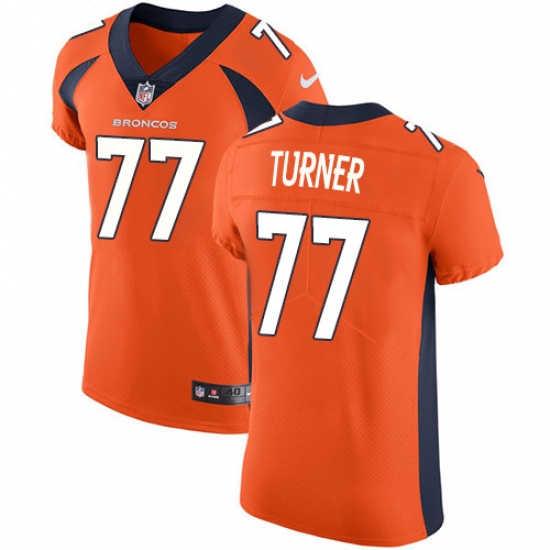 Men's Nike Denver Broncos #77 Billy Turner Orange Team Color Vapor Untouchable Elite Player NFL Jersey - Ujersey