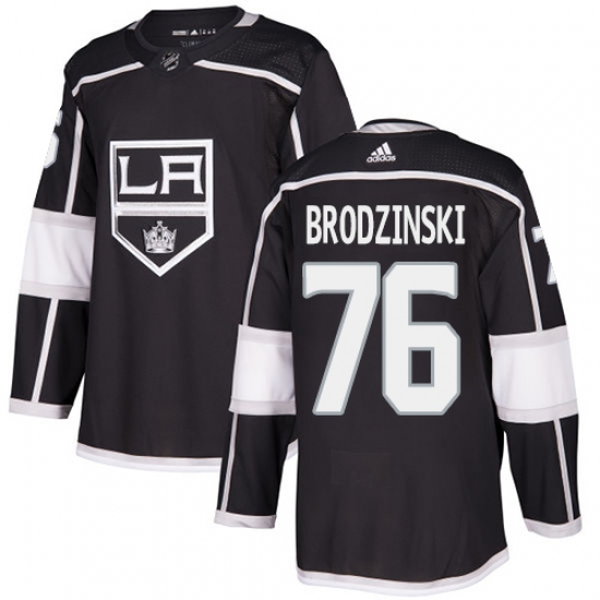 Men's Adidas Los Angeles Kings #76 Jonny Brodzinski Premier Black Home NHL Jersey - Ujersey