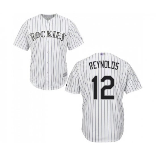 Youth Colorado Rockies #12 Mark Reynolds Replica White Home Cool Base Baseball Jersey - Ujersey