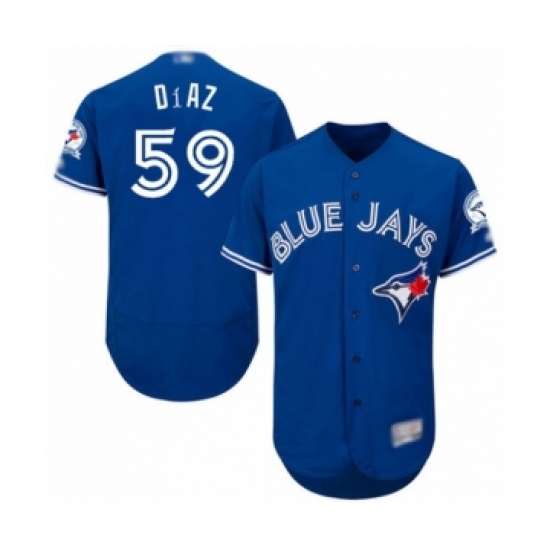 Men's Toronto Blue Jays #59 Yennsy Diaz Blue Alternate Flex Base Authentic Collection Baseball Player Jersey - Ujersey