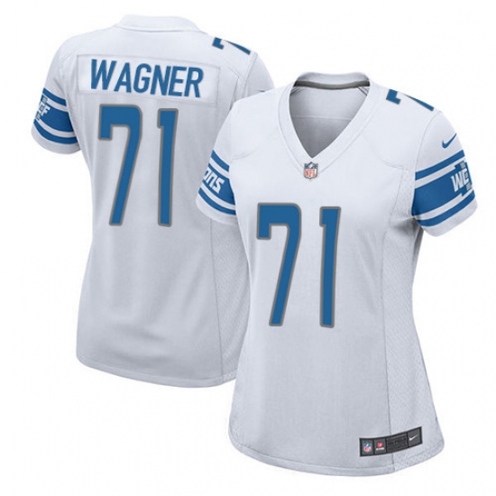 Women's Nike Detroit Lions #71 Ricky Wagner Game White NFL Jersey - Ujersey