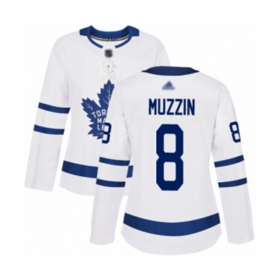 Women's Toronto Maple Leafs #8 Jake Muzzin Authentic White Away Hockey Jersey - Ujersey