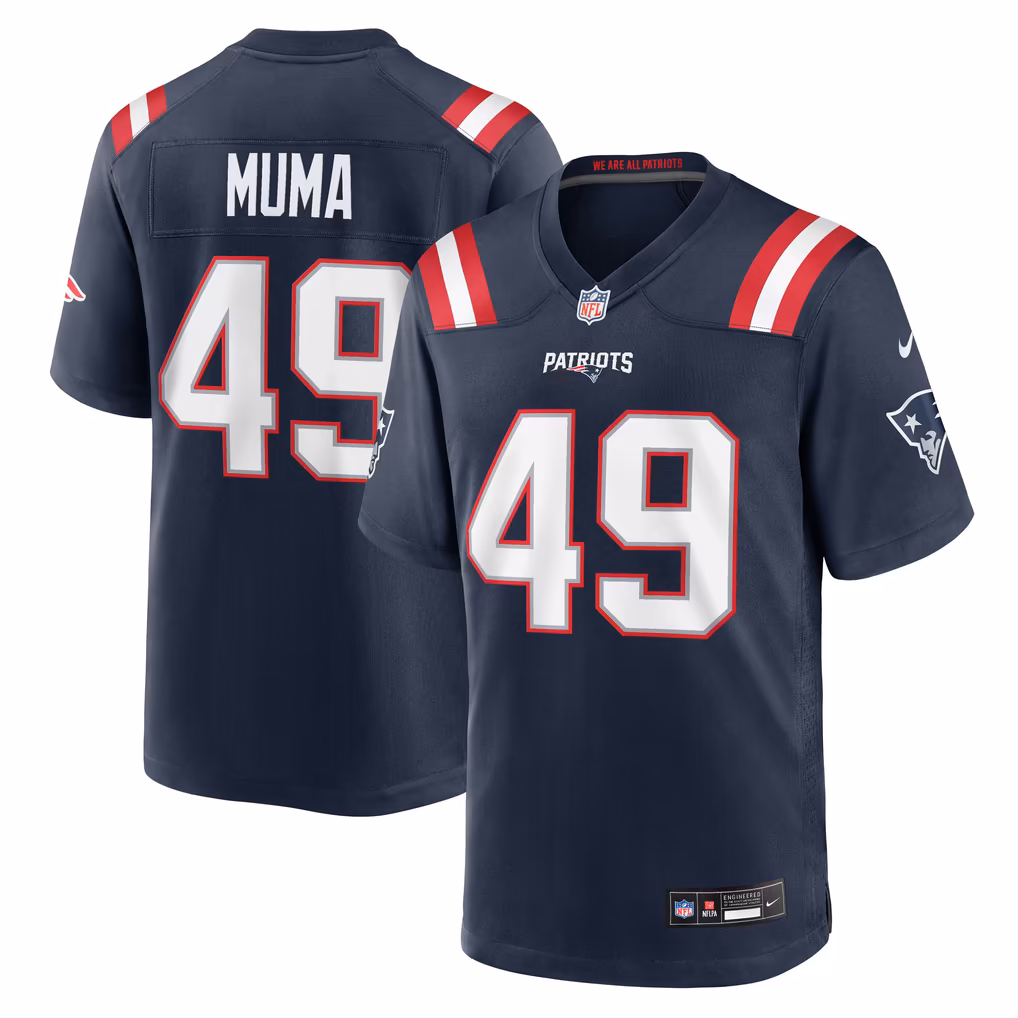 Men's New England Patriots Chad Muma Nike Navy Team Game Jersey - Ujersey