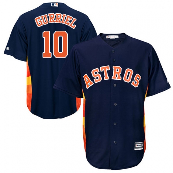 Youth Majestic Houston Astros #10 Yuli Gurriel Authentic Navy Blue Alternate Cool Base MLB Jersey - Ujersey