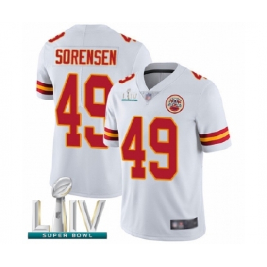 Youth Kansas City Chiefs #49 Daniel Sorensen White Vapor Untouchable Limited Player Super Bowl LIV Bound Football Jersey - Ujersey