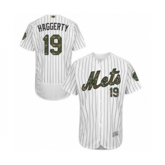 Men's New York Mets #19 Sam Haggerty Authentic White 2016 Memorial Day Fashion Flex Base Baseball Player Jersey - Ujersey