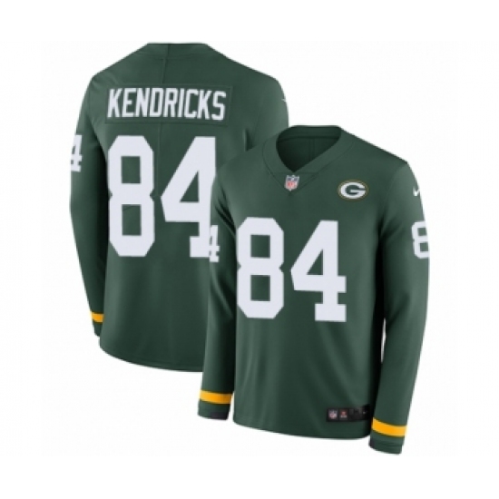 Men's Nike Green Bay Packers #84 Lance Kendricks Limited Green Therma Long Sleeve NFL Jersey - Ujersey