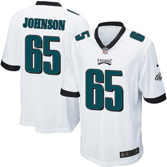 Men's Nike Philadelphia Eagles #65 Lane Johnson Game White NFL Jersey - Ujersey